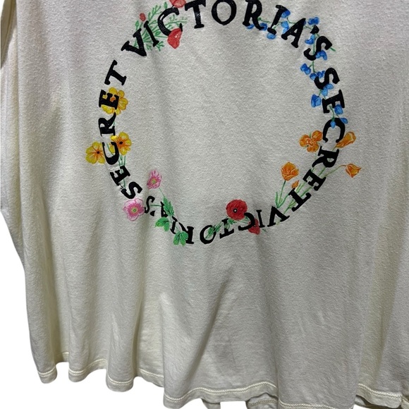 Victoria's Secret Womens Size XL Racerback Pale Yellow Floral Tank Top - Picture 2 of 5